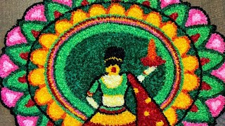 Yarn Rangoli making at home Rangoli designs  Rangoli patterns DIWALI 2024 [upl. by Stickney891]