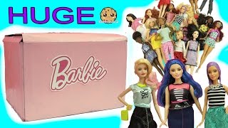 Biggest Haul Giant Box of Barbie Tall Petite Curvy Fashionistas [upl. by Essie539]