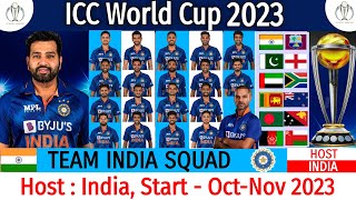 ICC World Cup 2023  Team India 20 Members Squad  World Cup 2023 India Team Squad  WC 2023 India [upl. by Moreen]