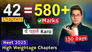 Neet 2025 Score 560 from 40 Chapters  Neet 2025 High Weightage Chapters to Score 600 in 4 Months [upl. by Zelle]