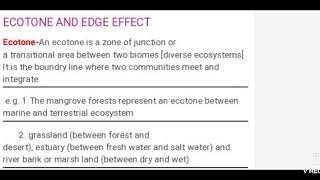 Ecotone and Edge effect  edge species [upl. by Orola]