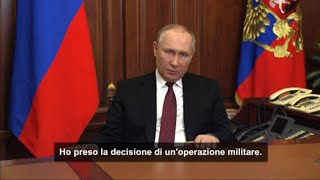 Il raggelante discorso di Putin quotoperazione militare in Ucrainaquot [upl. by Aenat]