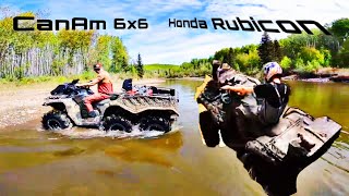 CanAm 6x6 Rubicon and Rancher Hitting The Mud and Skeg [upl. by Llemmart]