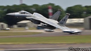 Spectacular amp Low Takeoffs  RIAT17 Monday Depatures [upl. by Lluj]