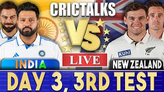 Live IND Vs NZ Day 3  3rd Test  Live Scores amp Commentary  India vs New Zealand  Last 20 [upl. by Winwaloe940]