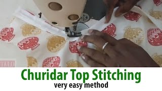 Churidar Stitching Easy Method Chudidhar Stitching part 13 tailoring classes [upl. by Lindberg]