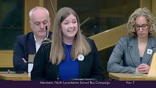 Members Business North Lanarkshire School Bus Campaign  7 November 2024 [upl. by Flossy]