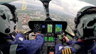 The first test flight lands on Sheffield Childrens helipad [upl. by Navannod]