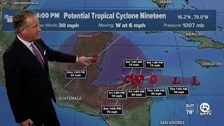 Potential Tropical Cyclone 19 forecast to become Tropical Storm Sara [upl. by Aniela]