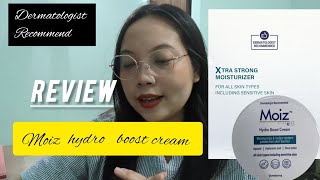 Review of Moiz Hydro boost cream  Best for dry amp sensitive skin Dermatologist Recommended [upl. by Adnavoj]