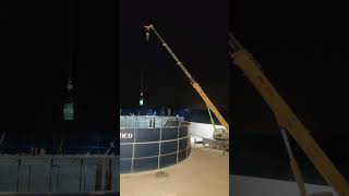 Water Filter Tank Cleaning With Crane Life In Saudi Arabia Workers Life In Saudi Arabia shortsfeed [upl. by Avrenim]