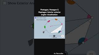 Pentagon Hexagon amp Heptagon interior exterior angles sum visualizationhalfmathematiciantrending [upl. by Haleigh683]