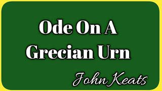 Ode On A Grecian Urn by John Keats in tamil [upl. by Lativa]