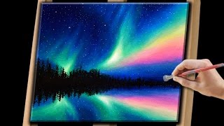 Painting the Northern Lights with Acrylics [upl. by Arney]