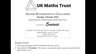 UKMT Senior Maths Challenge 2023 [upl. by Steck141]