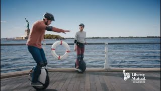 Liberty Mutual Insurance Commercial 2023 Electric Unicycle Ad Review [upl. by Sunshine987]