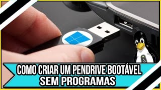 Como Criar um Pendrive Bootável  Sem Programas Facilmente [upl. by Rockel]