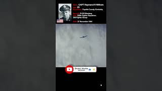 WW2 Dogfight P51 Mustang Blows Wing Off Bf 109  60fps Colorized Sound Design AI Enhanced [upl. by Eniamirt]