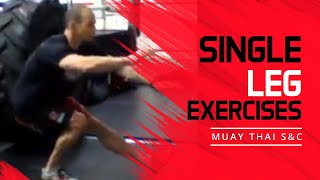 Muay Thai Strength Training  Single Leg Unilateral Exercise Progressions  Muay Thai SampC [upl. by Aicilav]