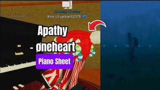 øneheart  apathy  Roblox Piano  sheets in desc [upl. by Lorinda]