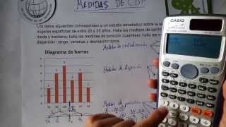 Estenmáticas 2º ESO Ejercicio 1 Medidas de centralización posición y dispersión [upl. by Grannias]