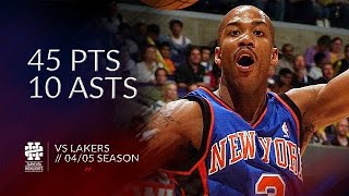 Stephon Marbury 45 pts 10 asts vs Lakers 0405 season [upl. by Ruzich]