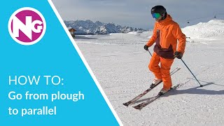 How To Go From Plough to Parallel  3 Drills  Learn to Ski [upl. by Aelhsa]