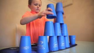 Cute sixyearold UK champ wins world record for Cup Stacking [upl. by Borlase]