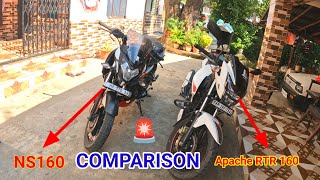 Ns160 bs6 Vs Apache RTR 160 2V Full Comparison Video🔥🚨❤ ns160 vs apache RTR 160 Comparison👹🔇🚨 [upl. by Adnalor]