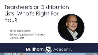 Training Webinar Tearsheets or Distribution Lists Whats Right for You [upl. by West]