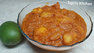 JINSI YA KUPIKA VIAZI VYA ROJO  ROSTI LA MBATATA POTATOES CURRY WITH SOUR MANGO EMBE BICHI [upl. by Aserej490]