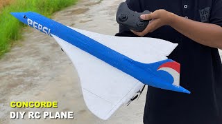 Try to making and flying a Concorde Pepsi airplane RC [upl. by Hsetim]