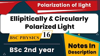 Ellipitically and Circularly Polarized Light  BSc 2nd year [upl. by Strade]