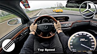 MercedesBenz S420CDI L V8 W221 TOP SPEED DRIVE ON GERMAN AUTOBAHN 🏎 [upl. by Meyeroff]