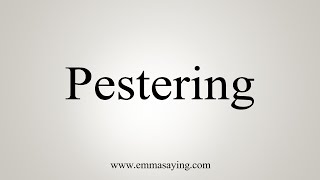 How To Say Pestering [upl. by Levenson140]