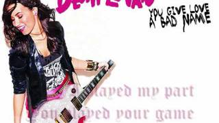 You Give Love A Bad Name  Demi Lovato  Lyrics On Screen [upl. by Nerrot]