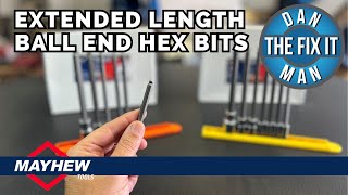 Mayhew Tools Extended Length Ball End Hex Bit Sets Metric and SAE Ball Hex Bits  Lifetime Warranty [upl. by Matlick]