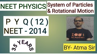 A solid cylinder of mass 50 kg and radius 05 m is free to rotate about the horizontal AIPMT 2014 [upl. by Buckingham]