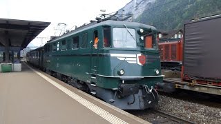 Switzerland Historic SBB train at Erstfeld [upl. by Ahsenat]