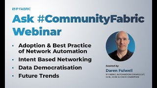 CommunityFabric 1  Network Automation with Orhun Ergun Gian Paolo Boarina and Julien Manteau [upl. by Gaylene]