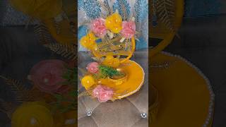 Homemade Haldi Plate Decoration  Haldi Plate Decor trending viralshort youtubeshorts diy art [upl. by Lenee]