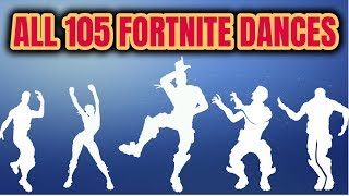 ALL 105 Fortnite Dances Season 1 to 6 [upl. by Ettezil]