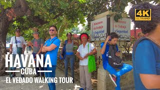 Bairro El Vedado em Havana Cuba  4K Walk [upl. by Linker]