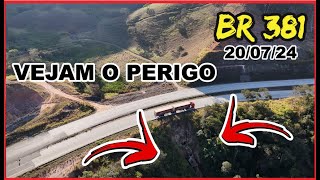 BR 381 DUPLICAÇÃO NA PRAINHA em ANTÔNIO DIAS MG AINDA PARADO e ACHAMOS UMA CRATERA 200724 [upl. by Nauqes]