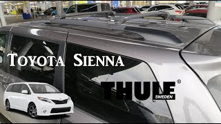 Roof rack bars with railing Thule Wingbar Edge for Toyota Sienna [upl. by Eelidnarb]