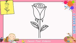 Comment dessiner une rose FACILEMENT etape par etape pour les débutants 2 [upl. by Adias]