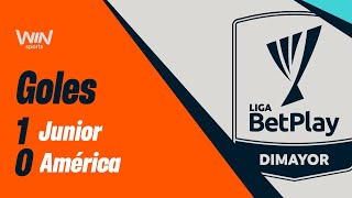 Junior vs América goles  Liga BetPlay 20242  Cuadrangulares  Fecha 1 [upl. by Sirac]