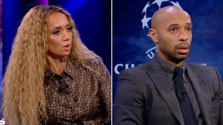 Thierry Henry refuses to answer Kate Abdo question about Arsenal during Champions League broadcast [upl. by Estrin]