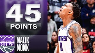 Malik Monk Drops CAREERHIGH 45 Points In Kings 2OT W  February 24 2023 [upl. by Meerak]