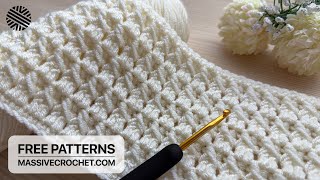 VERY EASY Crochet Pattern for Beginners ⚡️👌 Crochet Stitch for Baby Blanket Bag amp Scarf [upl. by Eniac]